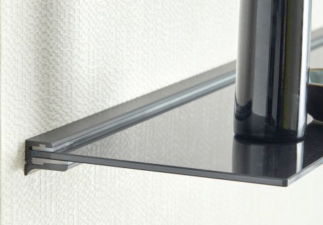 Pezzi di Supporto di Alluminio per Mensola EMT-DESIGN® Moderno 120x120, Nero 